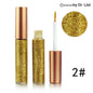 Gold glitter eyeliner set, shade 2#, with applicator wand and gold sample