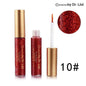 Glitter eyeliner set with deep red shimmer and pointed applicator tip.