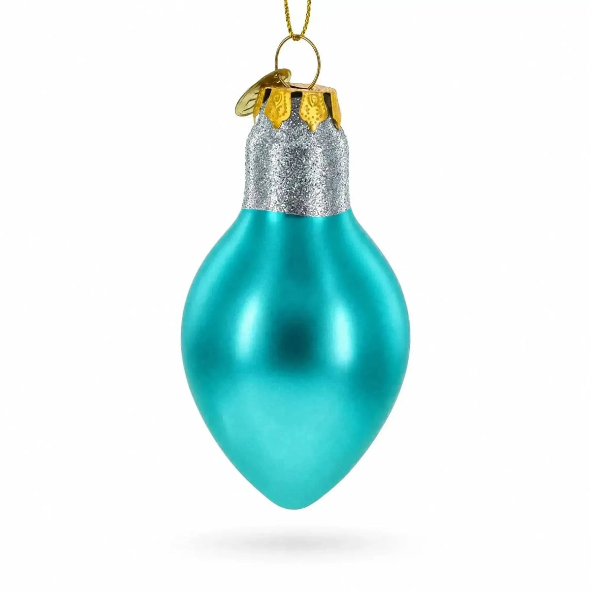 Shimmering Blue Light Bulb Glass Christmas Ornament Cartsfy Inc.