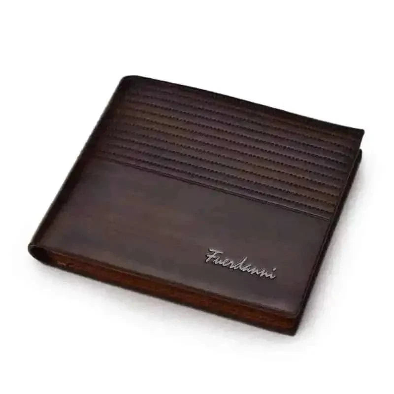 Short Wallet Multifunction Vintage Credit Card Holders DailySale Light Brown Dark Brown Blue Light Brown-Dark Brown-Blue-
