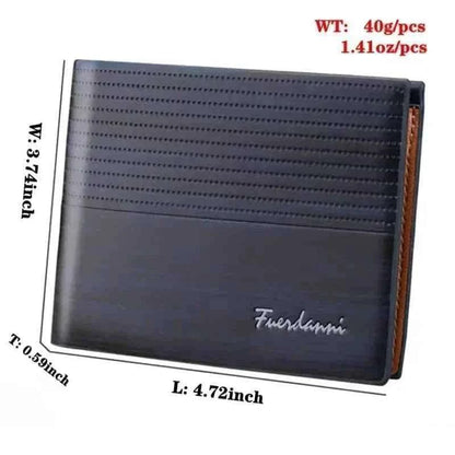 Compact card holder wallet in dark blue leather, embossed texture, front logo
