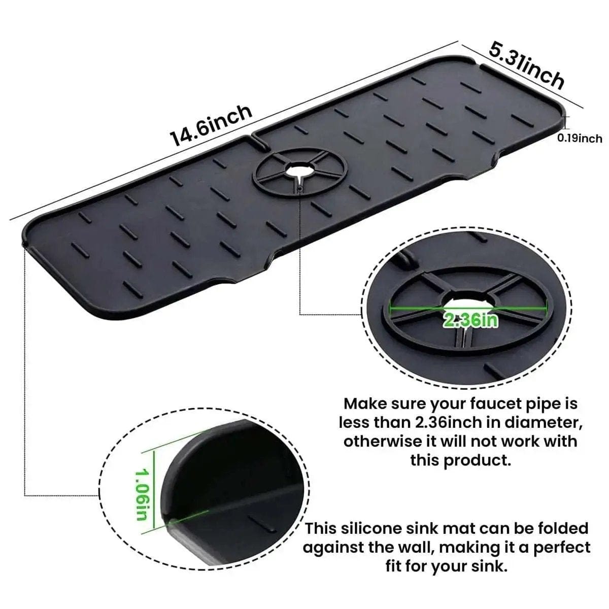 Silicone Kitchen Sink Faucet Splash Guard and Drip Catcher Tray DailySale Default Title Default Title-