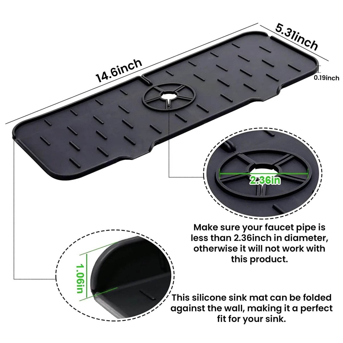 Silicone Kitchen Sink Faucet Splash Guard and Drip Catcher Tray - Cartsfy Inc.