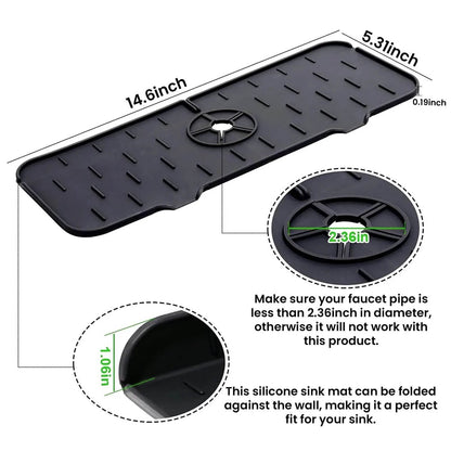 Silicone Kitchen Sink Faucet Splash Guard and Drip Catcher Tray - Cartsfy Inc.