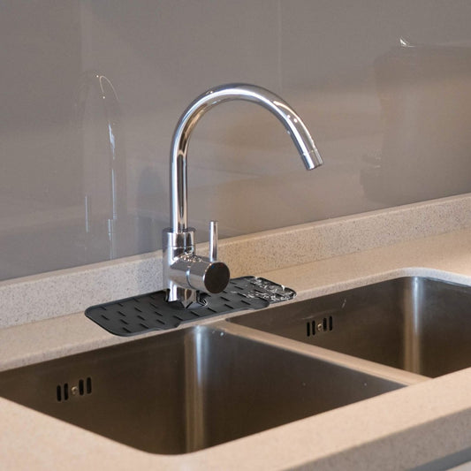 Silicone Kitchen Sink Faucet Splash Guard and Drip Catcher Tray - Cartsfy Inc.