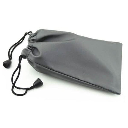 Gray protective pouch with drawstring for fingertip pulse oximeter