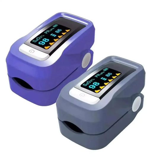 Simple Finger Pulse Oximeter Blood Pressure Monitor Heart Rate Portable DailySale Blue Gray Blue-Gray-