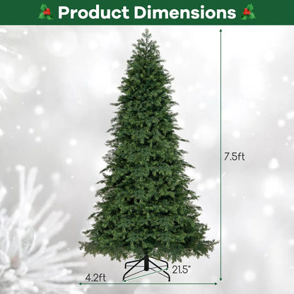 Artificial Christmas Tree Green Hinged Holiday Tree with 721/1019 Lush Branch Tips