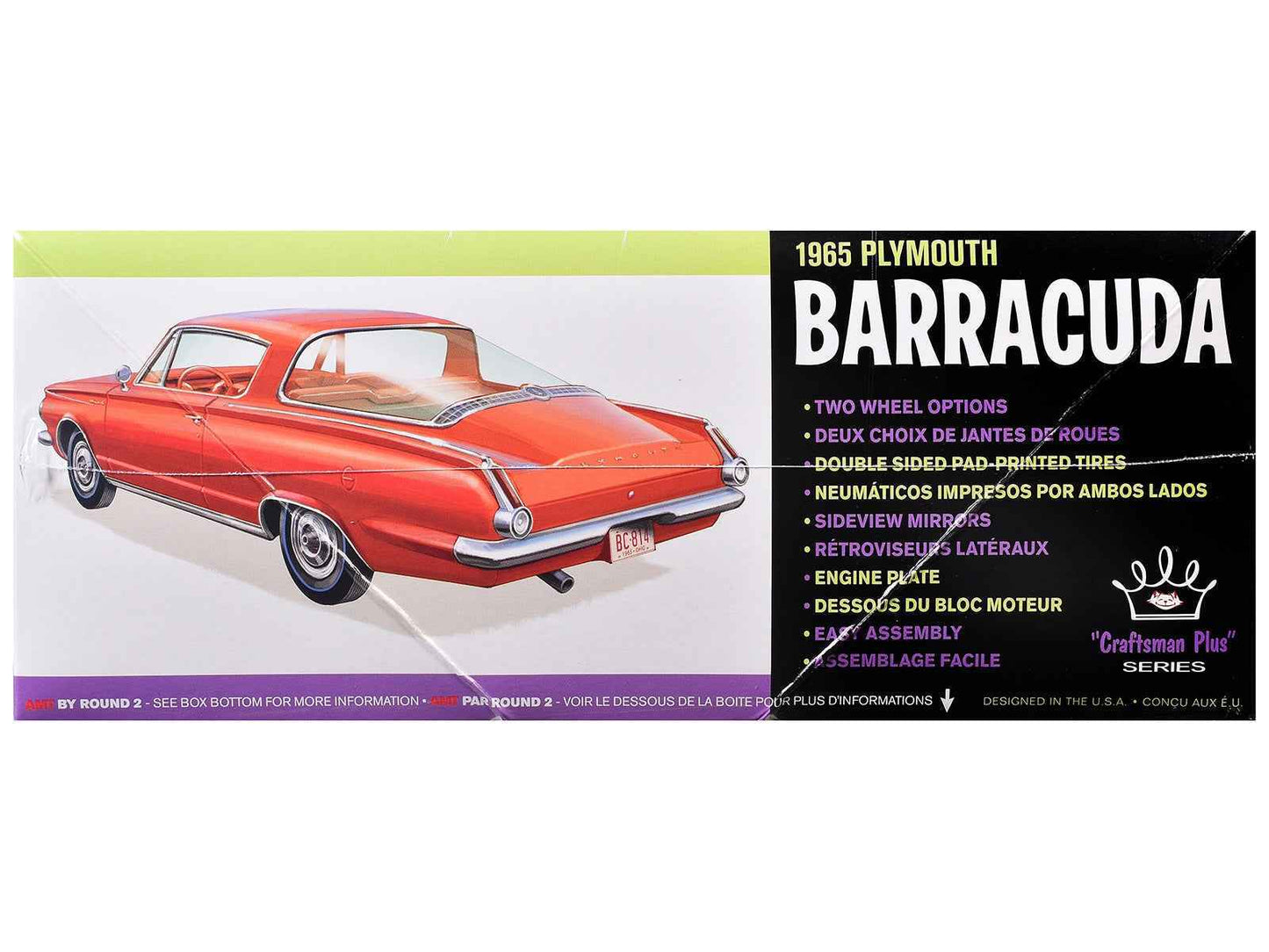 1965 Plymouth Barracuda model kit box, Craftsman Plus series, 1/25 scale by AMT