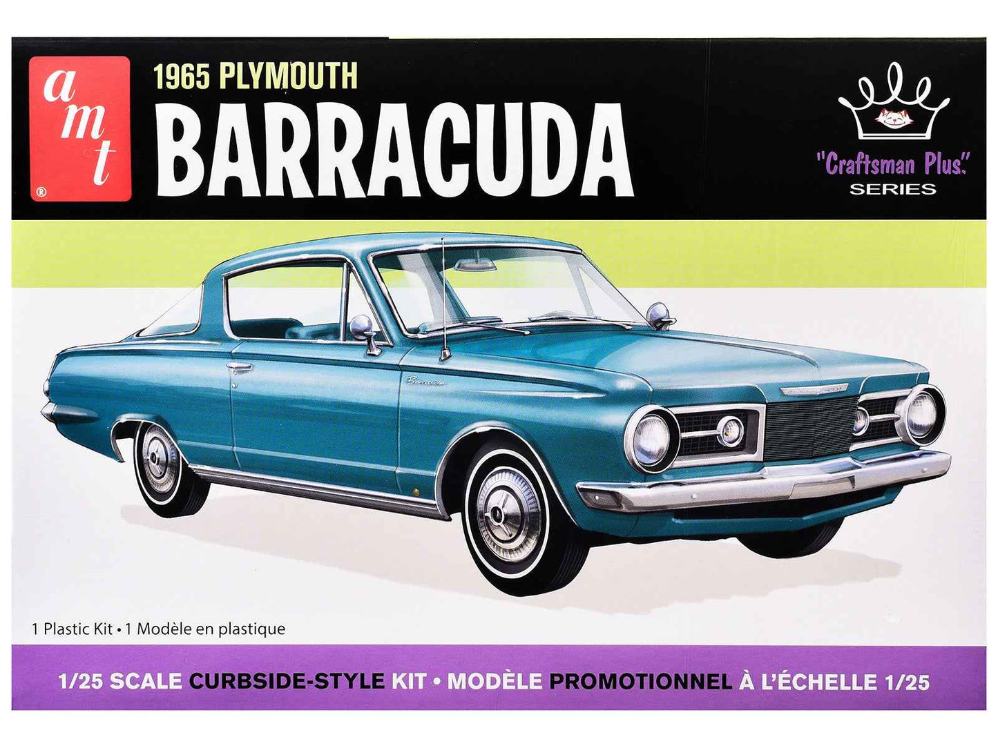 Skill 2 Model Kit 1965 Plymouth Barracuda "Craftsman Plus" Series 1/25 Scale Model by AMT Miniature Motors Default Title Default Title-