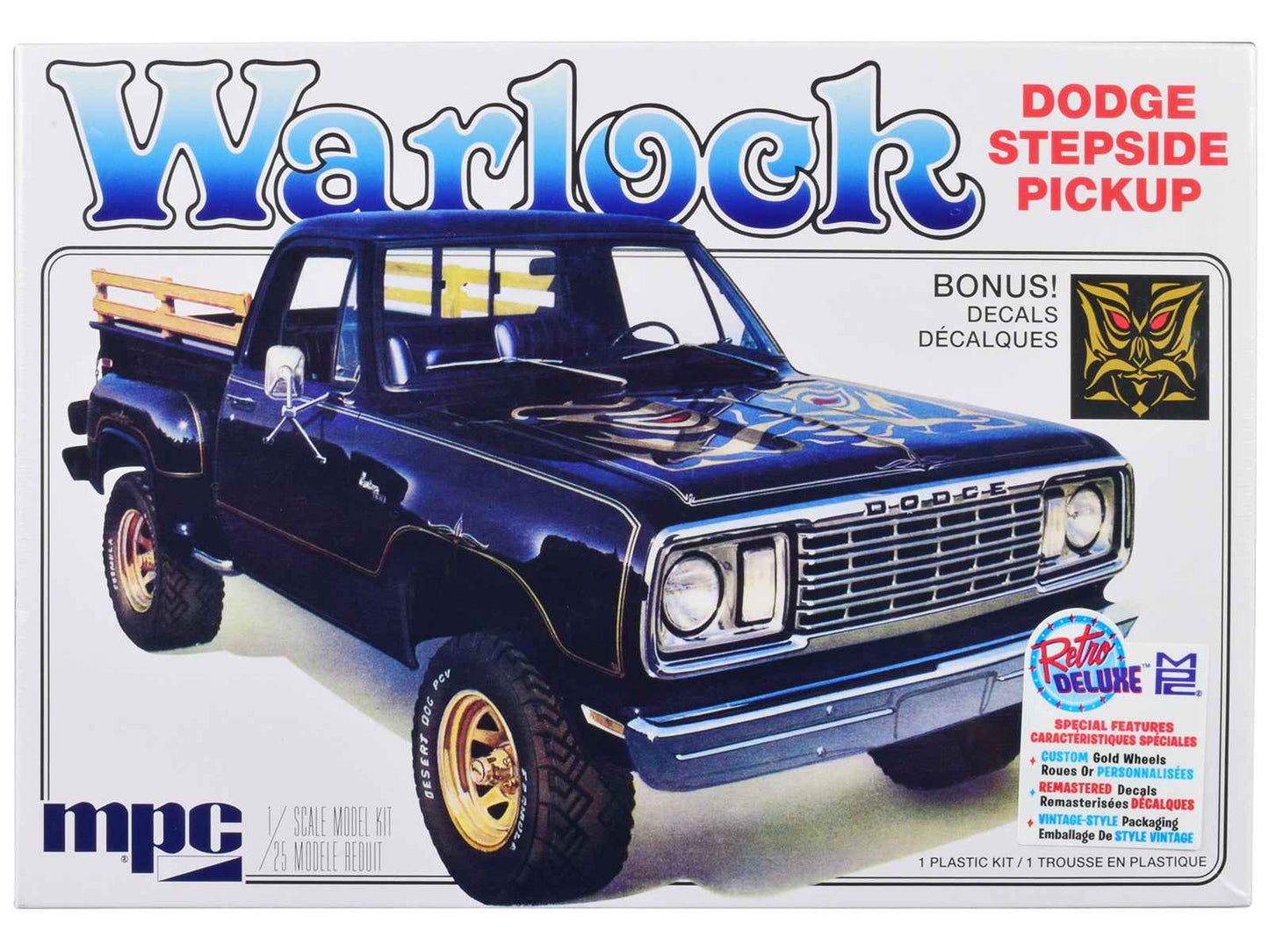 Skill 2 Model Kit 1977 Dodge Warlock Stepside Pickup Truck 1/25 Scale Model by MPC Miniature Motors Default Title Default Title-