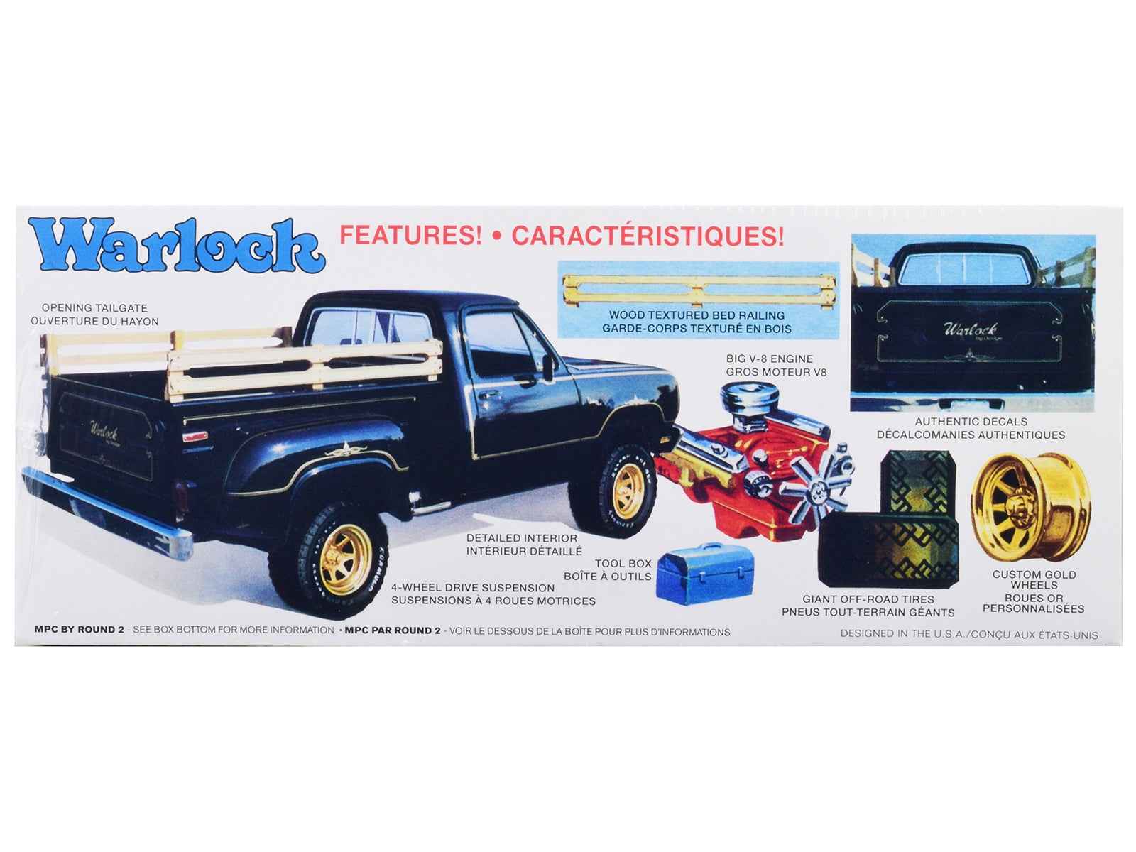Skill 2 Model Kit 1977 Dodge Warlock Stepside Pickup Truck 1/25 Scale Model by MPC Miniature Motors Default Title Default Title-