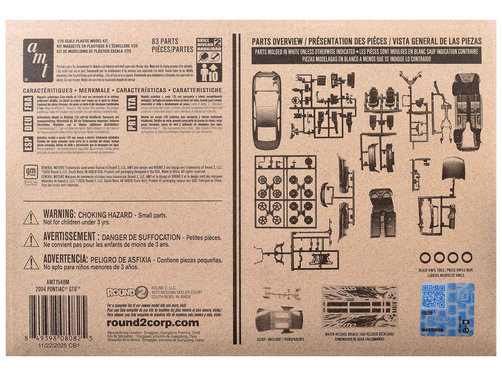 Skill 2 Model Kit 2004 Pontiac GTO 1/25 Scale Model by AMT Cartsfy Inc.