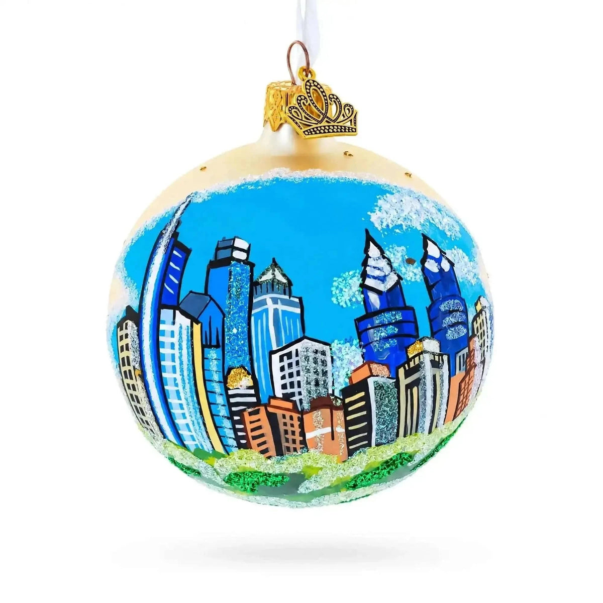 Skyline of Philadelphia, Pennsylvania Glass Ball Christmas Ornament 3.25 Inches Cartsfy Inc.