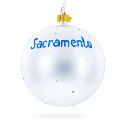 Skyline of Sacramento, California Glass Ball Christmas Ornament 4 Inches Cartsfy Inc.