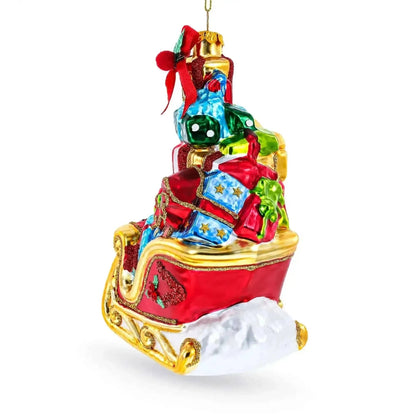 Sleigh Full of Gifts Glass Christmas Ornament Cartsfy Inc.