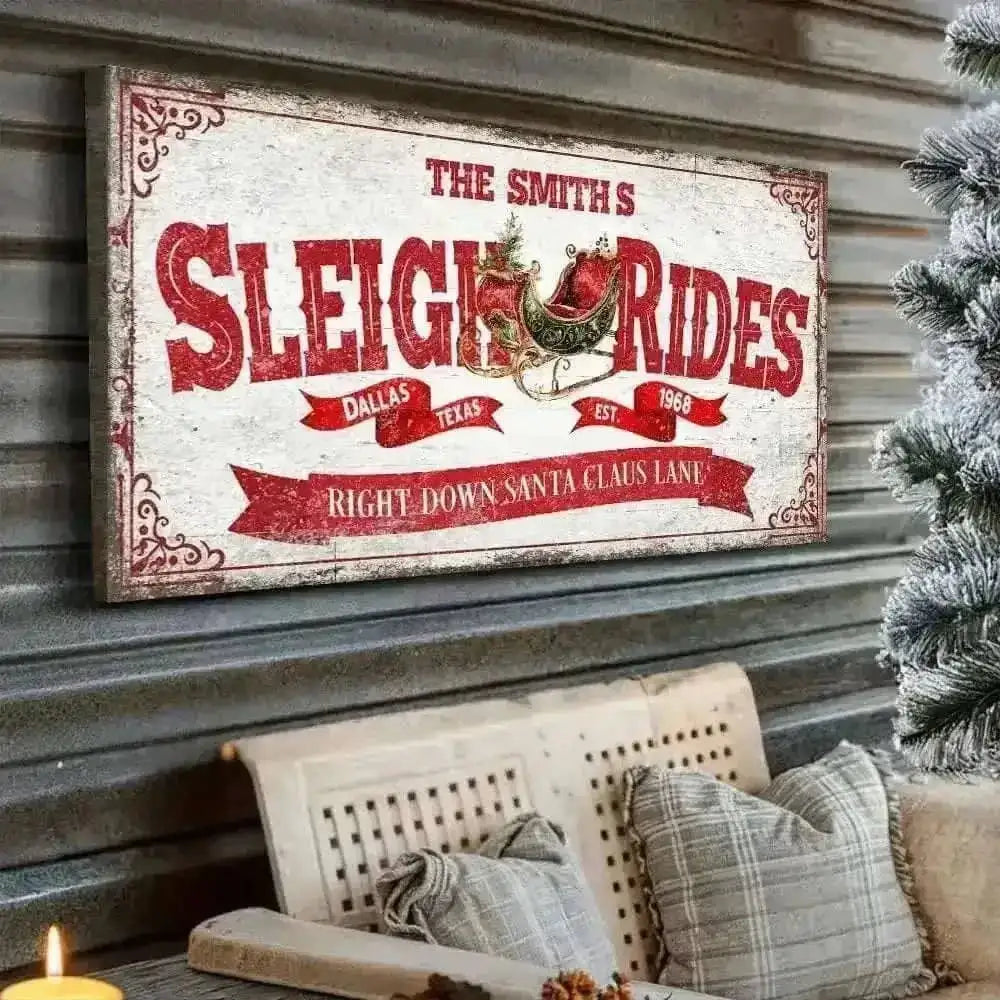 Sleigh Rides Christmas Sign IV Cartsfy Inc.