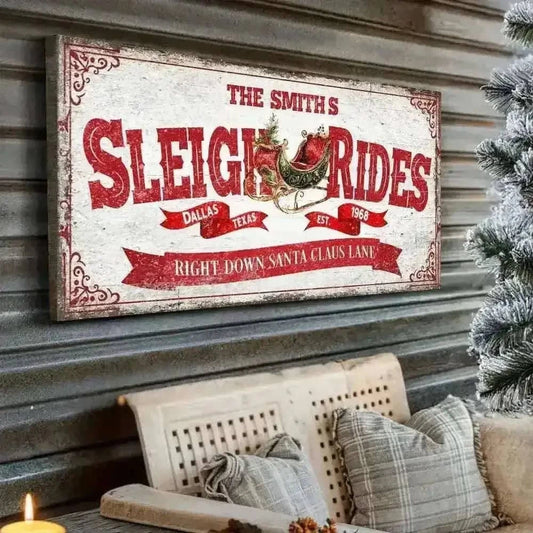 Sleigh Rides Christmas Sign IV Cartsfy Inc.
