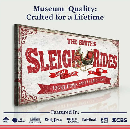 Sleigh Rides Christmas Sign IV Cartsfy Inc.