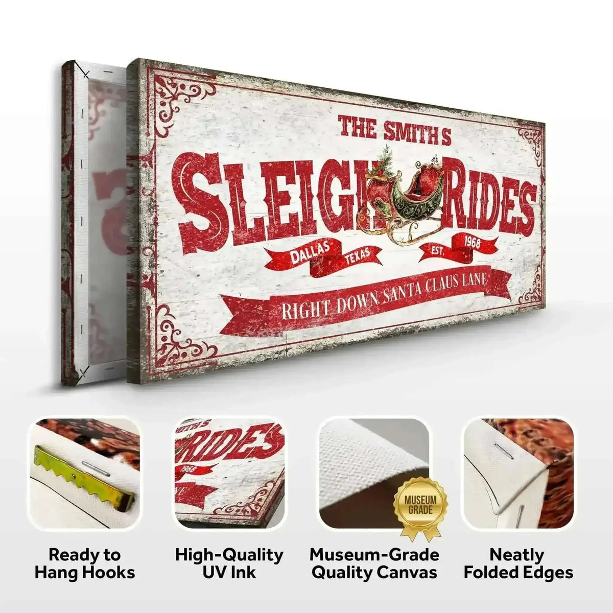 Sleigh Rides Christmas Sign IV Cartsfy Inc.