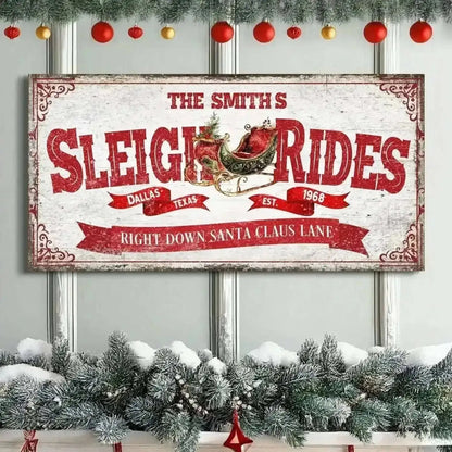 Sleigh Rides Christmas Sign IV Cartsfy Inc.