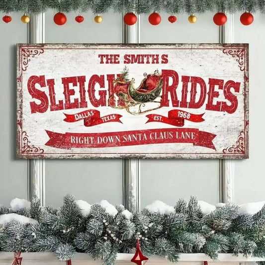 Sleigh Rides Christmas Sign IV Cartsfy Inc.
