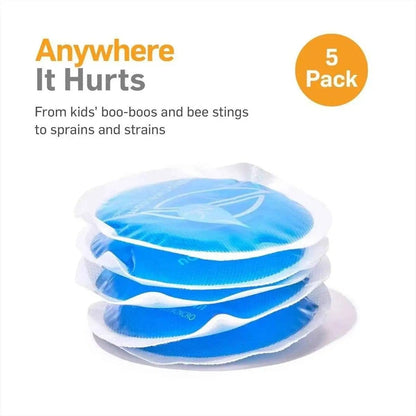 Small Gel Ice Cold Packs for Face – 4" Round, Reusable Cold Compress (5-Pack) NatraCure 5 Pack 5 Pack-
