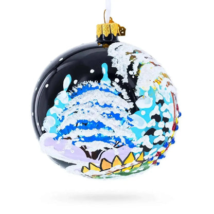 Snow Covered Winter Village Glass Ball Christmas Ornament 4 Inches Cartsfy Inc.