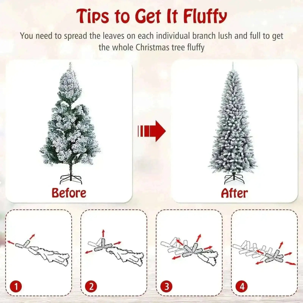 Snow-Flocked Hinged Artificial Christmas Pencil Tree with Mixed Tips Cartsfy Inc.