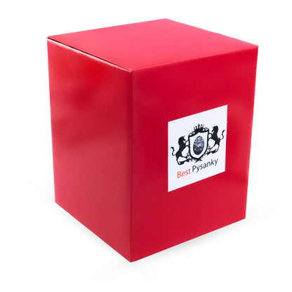 Red gift box with Best Psyanky logo