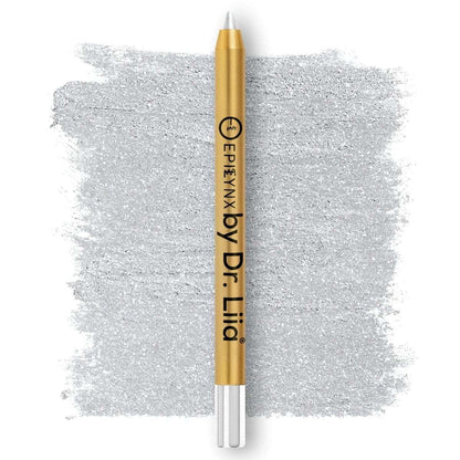 Moonlight White Shimmer kajal eyeliner pen with light silver-white glitter swatch