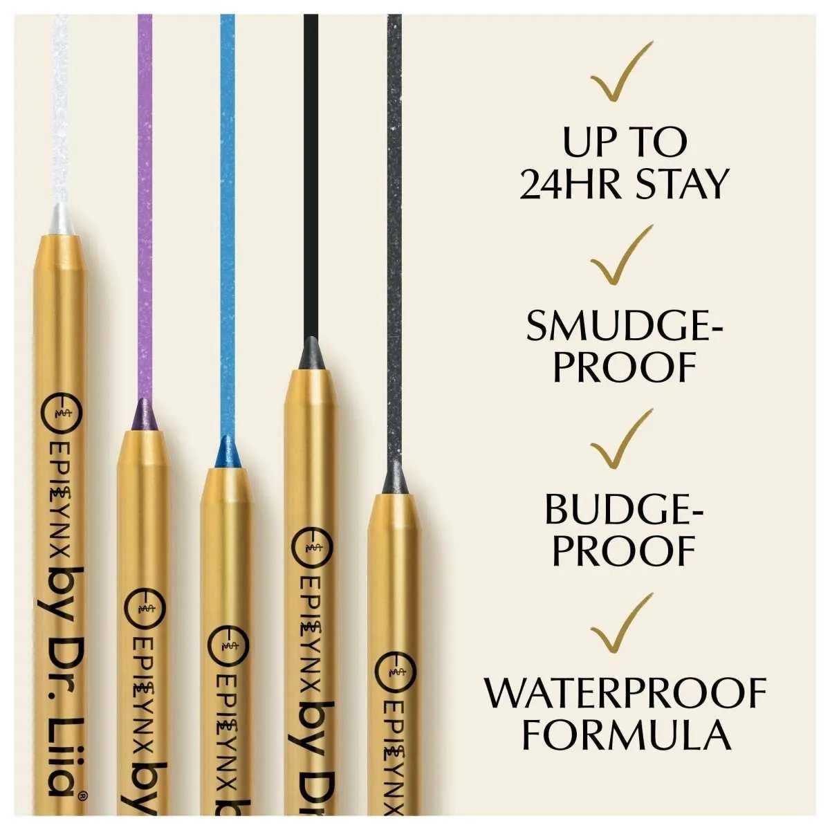 Soft-Glide Kajal Eyeliner Pen – Smudge-Resistant, Comfortable Wear for Sensitive Eyes EpiLynx Blackest Black Moonlight Black Shimmer Royal Purple Shimmer Blackest Black-Moonlight Black Shimmer-Royal Purple Shimmer-Moonlight White Shimmer-Royal Blue Shimmer-