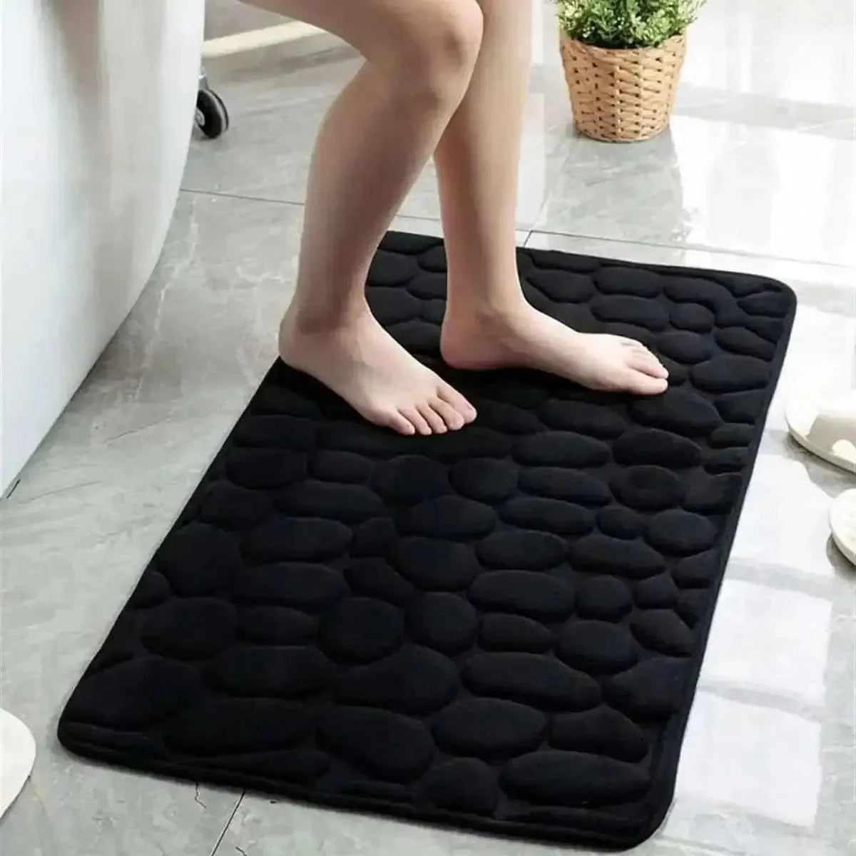 Soft Memory Foam Non Slip Cobblestone Embossing Bath Mat DailySale Navy / S Navy / L Apple Green / S Navy / S-Navy / L-Apple Green / S-Apple Green / L-Camel / S-Camel / L-Black / S-Black / L-Blue / S-Blue / L-Coffee / S-Coffee / L-Gray / S-Gray / L-Khaki / S-Khaki / L-Pink / S-Pink / L-