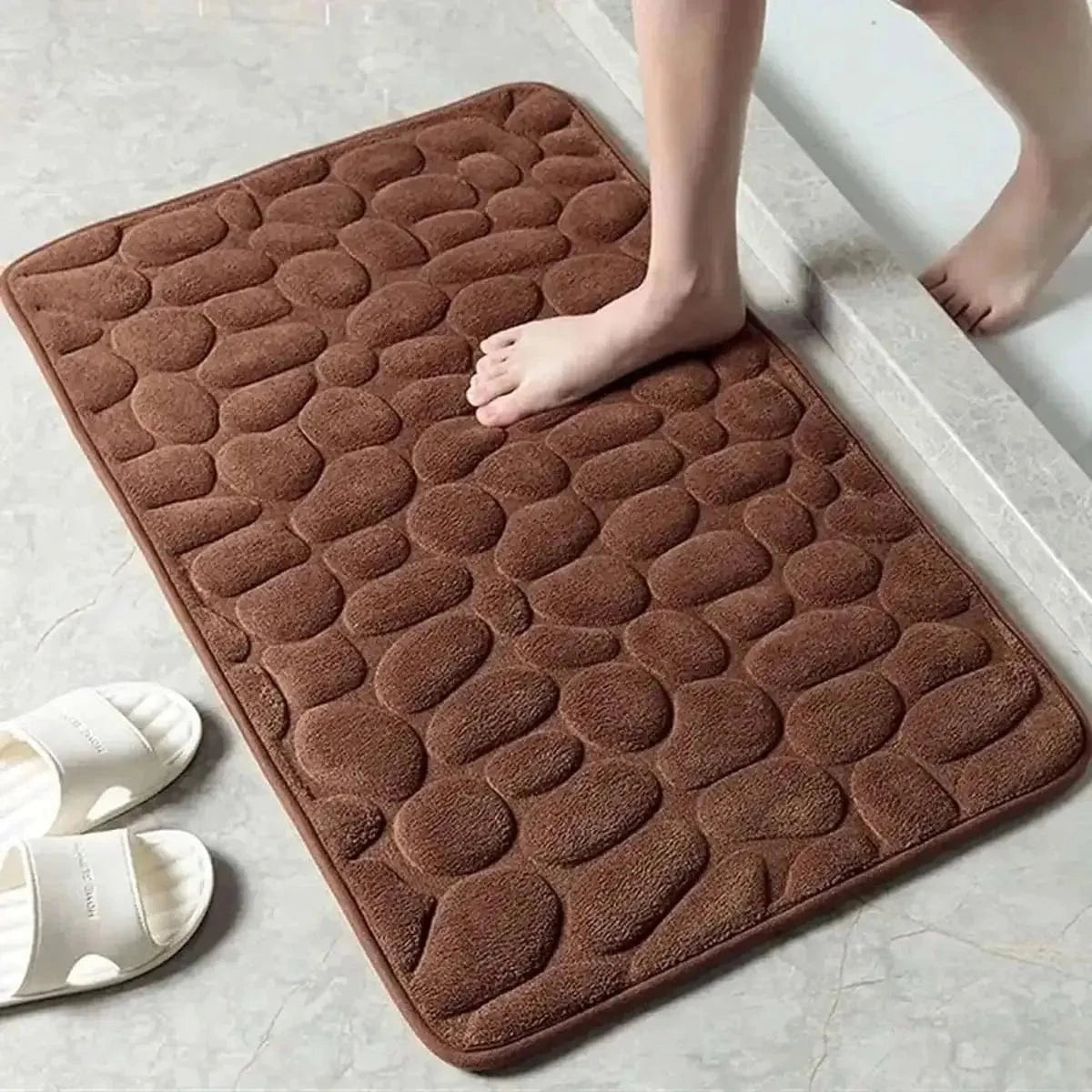 Soft Memory Foam Non Slip Cobblestone Embossing Bath Mat DailySale Navy / S Navy / L Apple Green / S Navy / S-Navy / L-Apple Green / S-Apple Green / L-Camel / S-Camel / L-Black / S-Black / L-Blue / S-Blue / L-Coffee / S-Coffee / L-Gray / S-Gray / L-Khaki / S-Khaki / L-Pink / S-Pink / L-