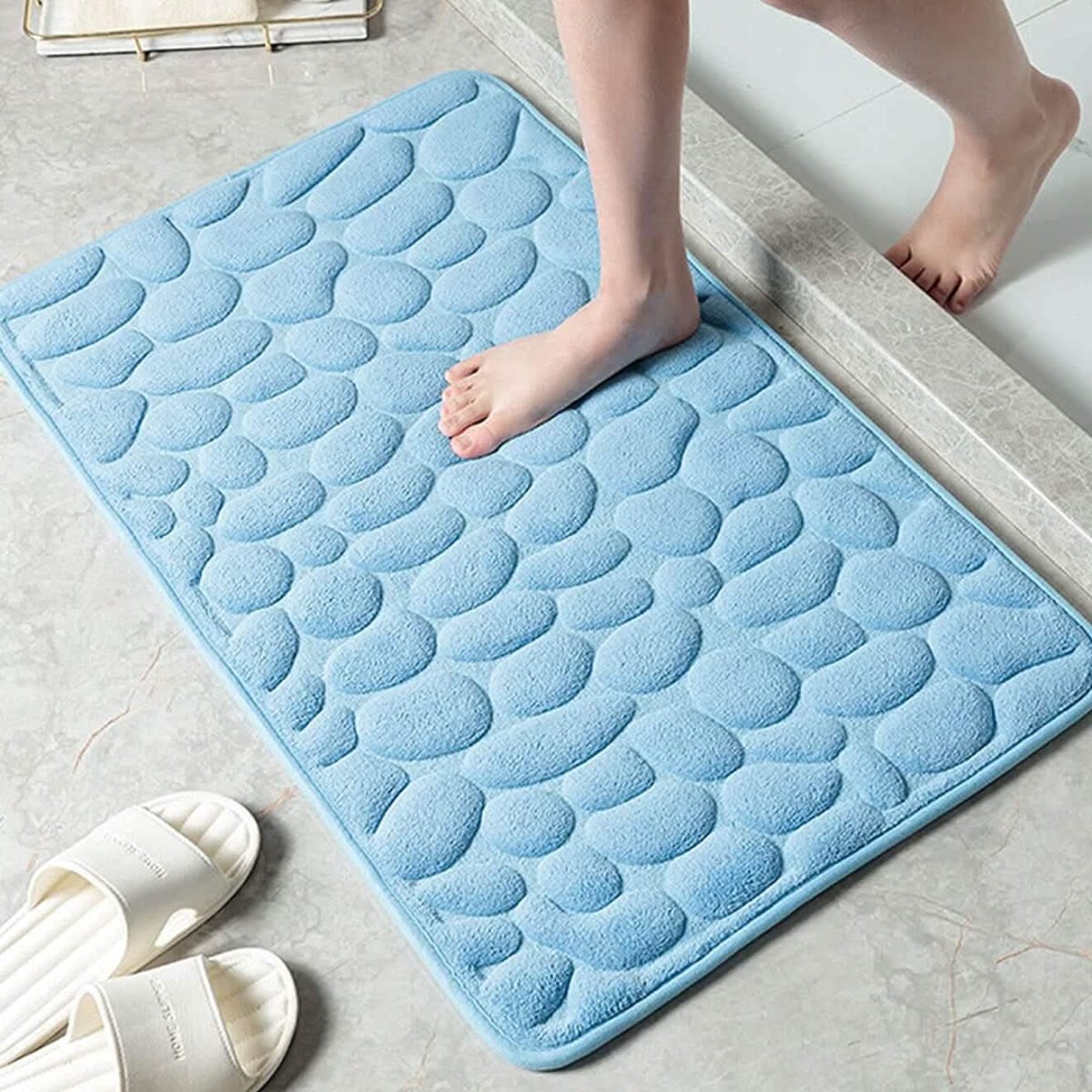 Soft Memory Foam Non Slip Cobblestone Embossing Bath Mat - Cartsfy Inc.