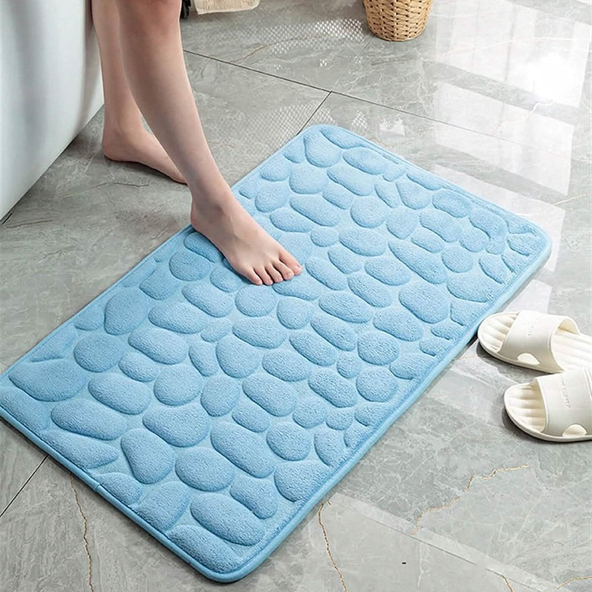 Soft Memory Foam Non Slip Cobblestone Embossing Bath Mat - Cartsfy Inc.