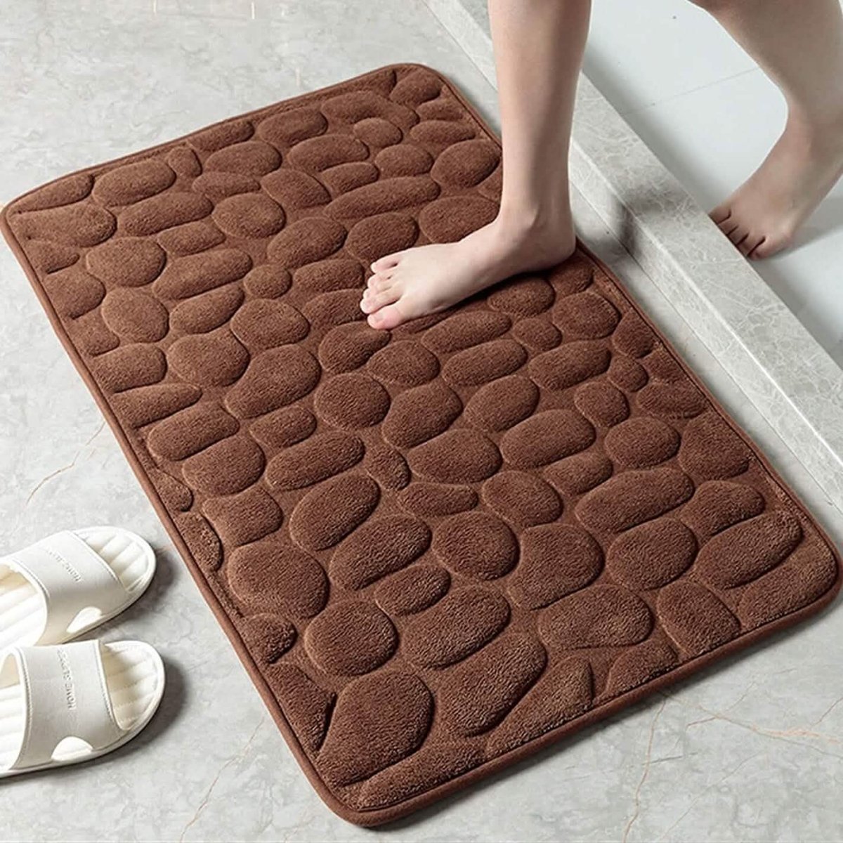 Soft Memory Foam Non Slip Cobblestone Embossing Bath Mat - Cartsfy Inc.