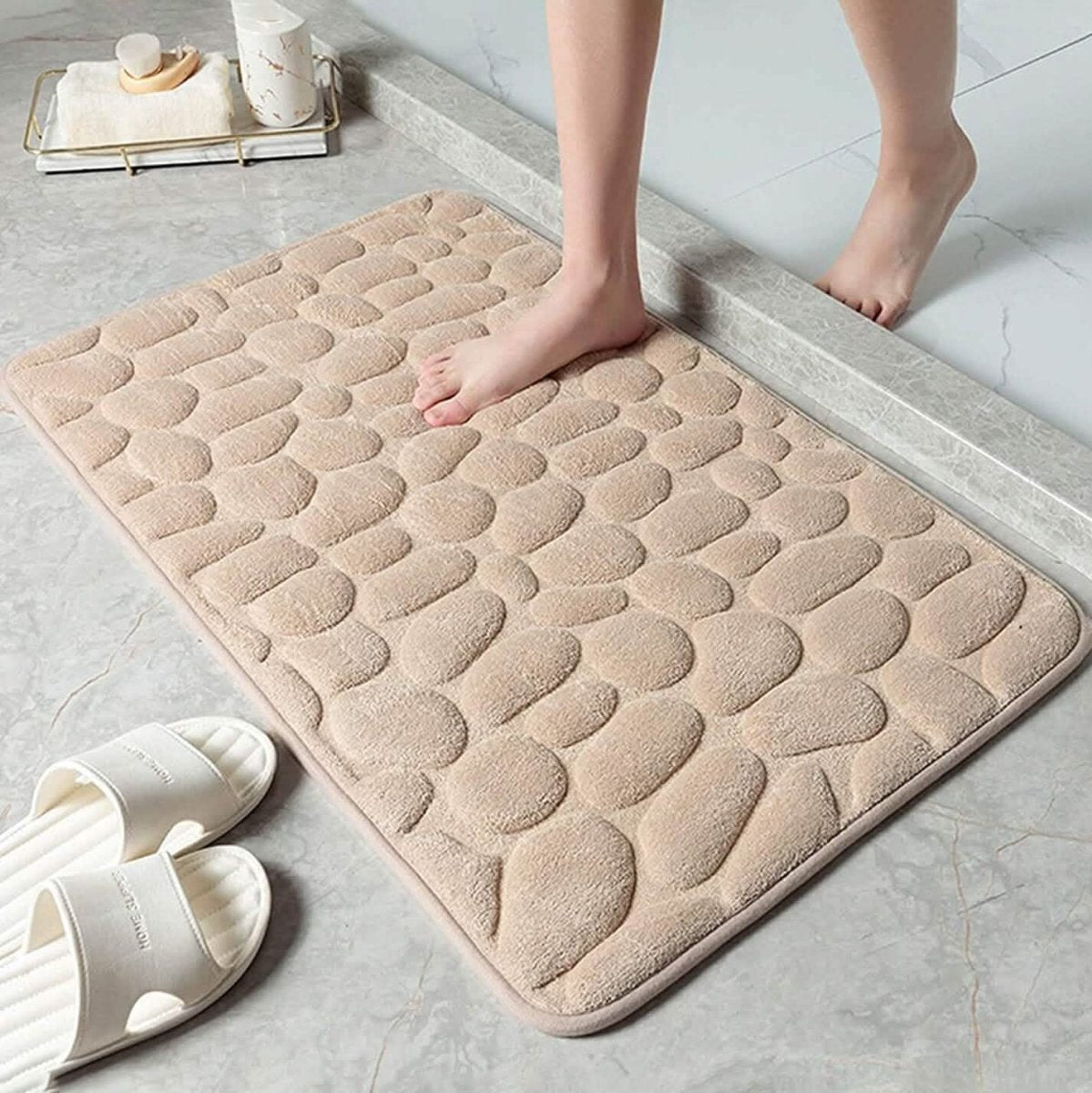 Soft Memory Foam Non Slip Cobblestone Embossing Bath Mat - Cartsfy Inc.