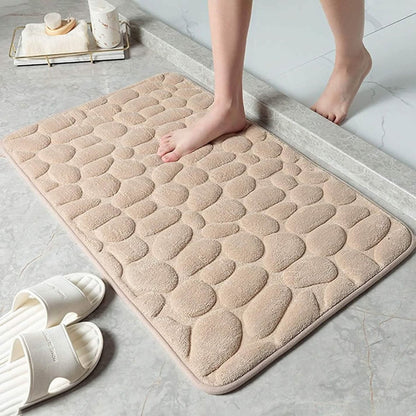 Soft Memory Foam Non Slip Cobblestone Embossing Bath Mat - Cartsfy Inc.