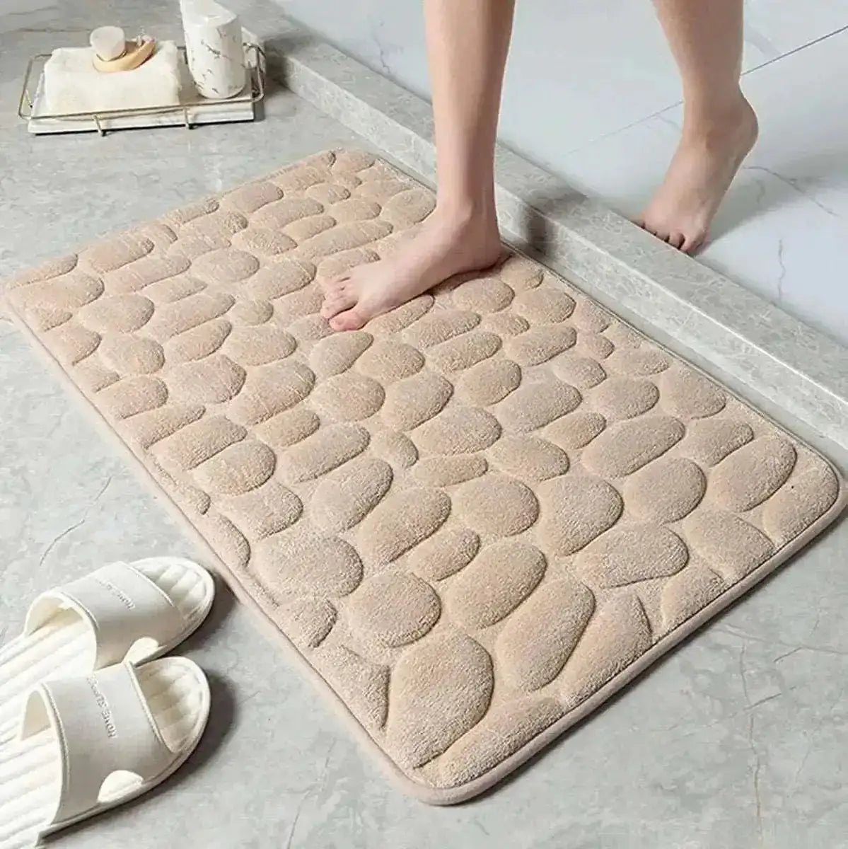 Soft Memory Foam Non Slip Cobblestone Embossing Bath Mat DailySale Navy / S Navy / L Apple Green / S Navy / S-Navy / L-Apple Green / S-Apple Green / L-Camel / S-Camel / L-Black / S-Black / L-Blue / S-Blue / L-Coffee / S-Coffee / L-Gray / S-Gray / L-Khaki / S-Khaki / L-Pink / S-Pink / L-