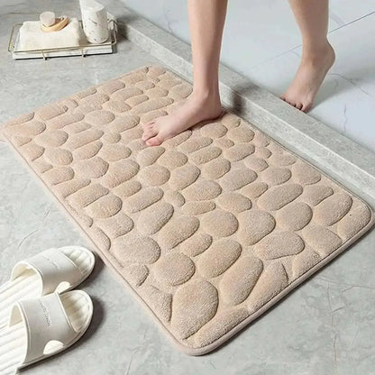 Soft Memory Foam Non Slip Cobblestone Embossing Bath Mat DailySale Navy / S Navy / L Apple Green / S Navy / S-Navy / L-Apple Green / S-Apple Green / L-Camel / S-Camel / L-Black / S-Black / L-Blue / S-Blue / L-Coffee / S-Coffee / L-Gray / S-Gray / L-Khaki / S-Khaki / L-Pink / S-Pink / L-