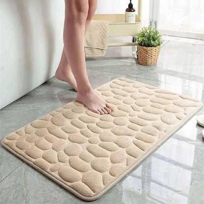 Soft Memory Foam Non Slip Cobblestone Embossing Bath Mat DailySale Navy / S Navy / L Apple Green / S Navy / S-Navy / L-Apple Green / S-Apple Green / L-Camel / S-Camel / L-Black / S-Black / L-Blue / S-Blue / L-Coffee / S-Coffee / L-Gray / S-Gray / L-Khaki / S-Khaki / L-Pink / S-Pink / L-
