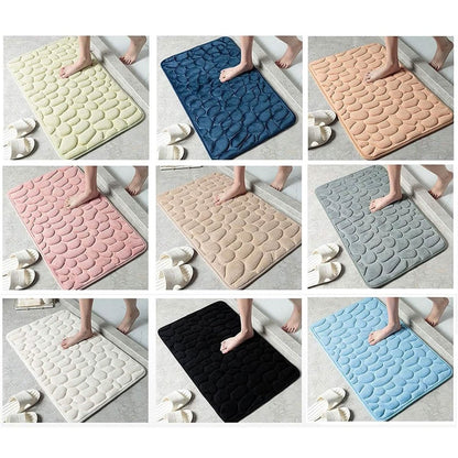 Soft Memory Foam Non Slip Cobblestone Embossing Bath Mat - Cartsfy Inc.