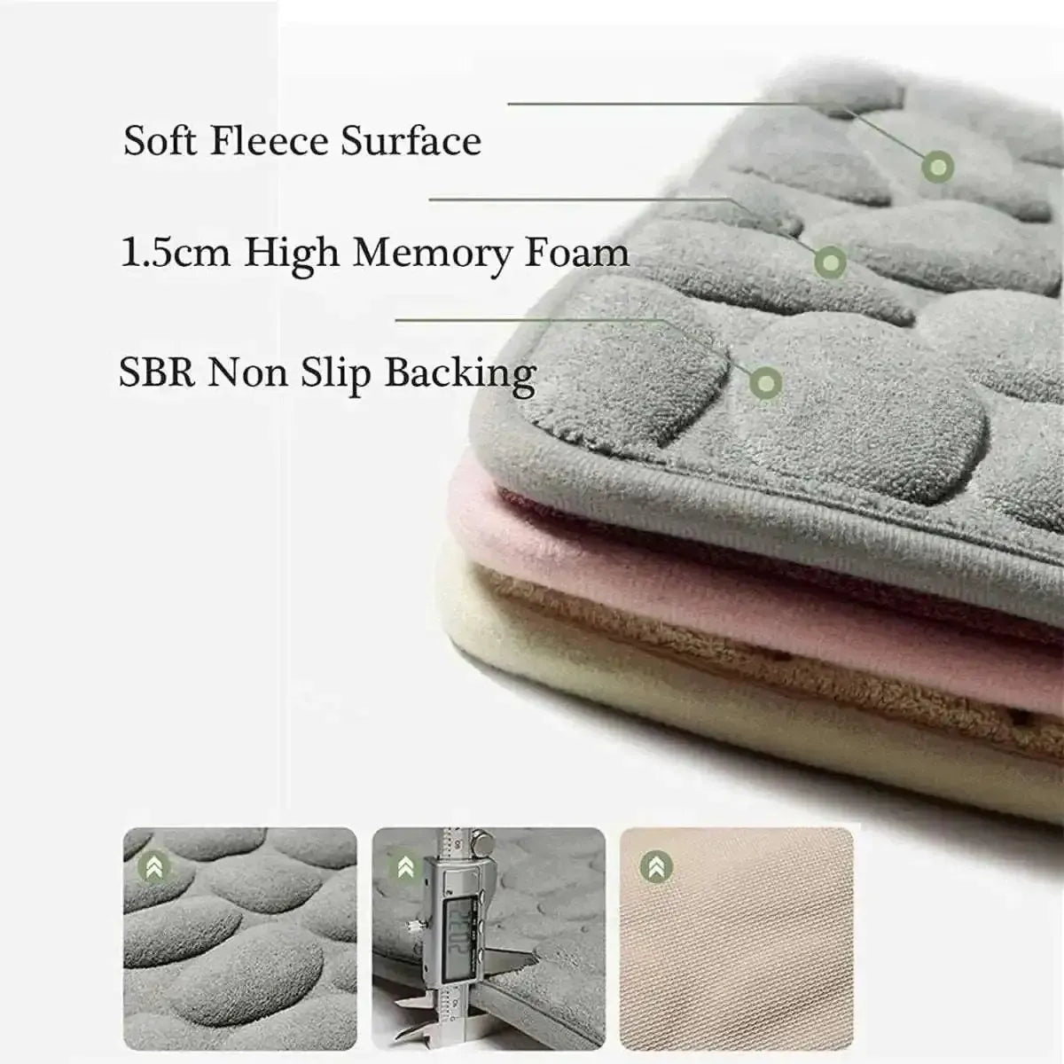 Soft Memory Foam Non Slip Cobblestone Embossing Bath Mat DailySale Navy / S Navy / L Apple Green / S Navy / S-Navy / L-Apple Green / S-Apple Green / L-Camel / S-Camel / L-Black / S-Black / L-Blue / S-Blue / L-Coffee / S-Coffee / L-Gray / S-Gray / L-Khaki / S-Khaki / L-Pink / S-Pink / L-