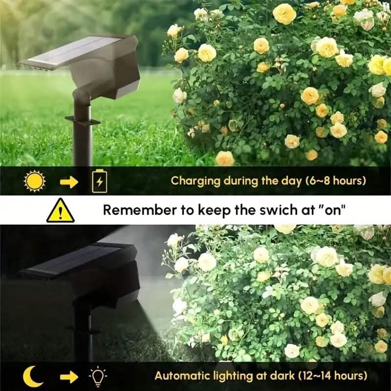 Solar landscape outdoor spotlight that charges in daytime and lights automatically at night