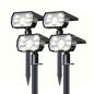 Solar landscape outdoor spotlights set of four LED solar lamps with stakes