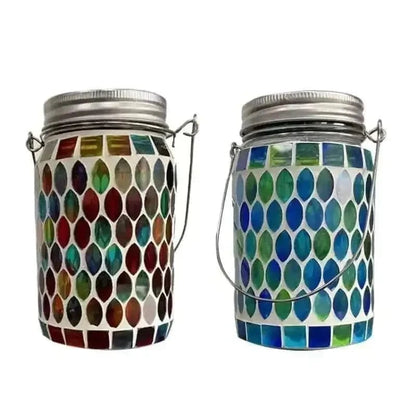 Solar Mosaic LED Waterproof Outdoor Hanging Lanterns DailySale Red Blue Red-Blue-
