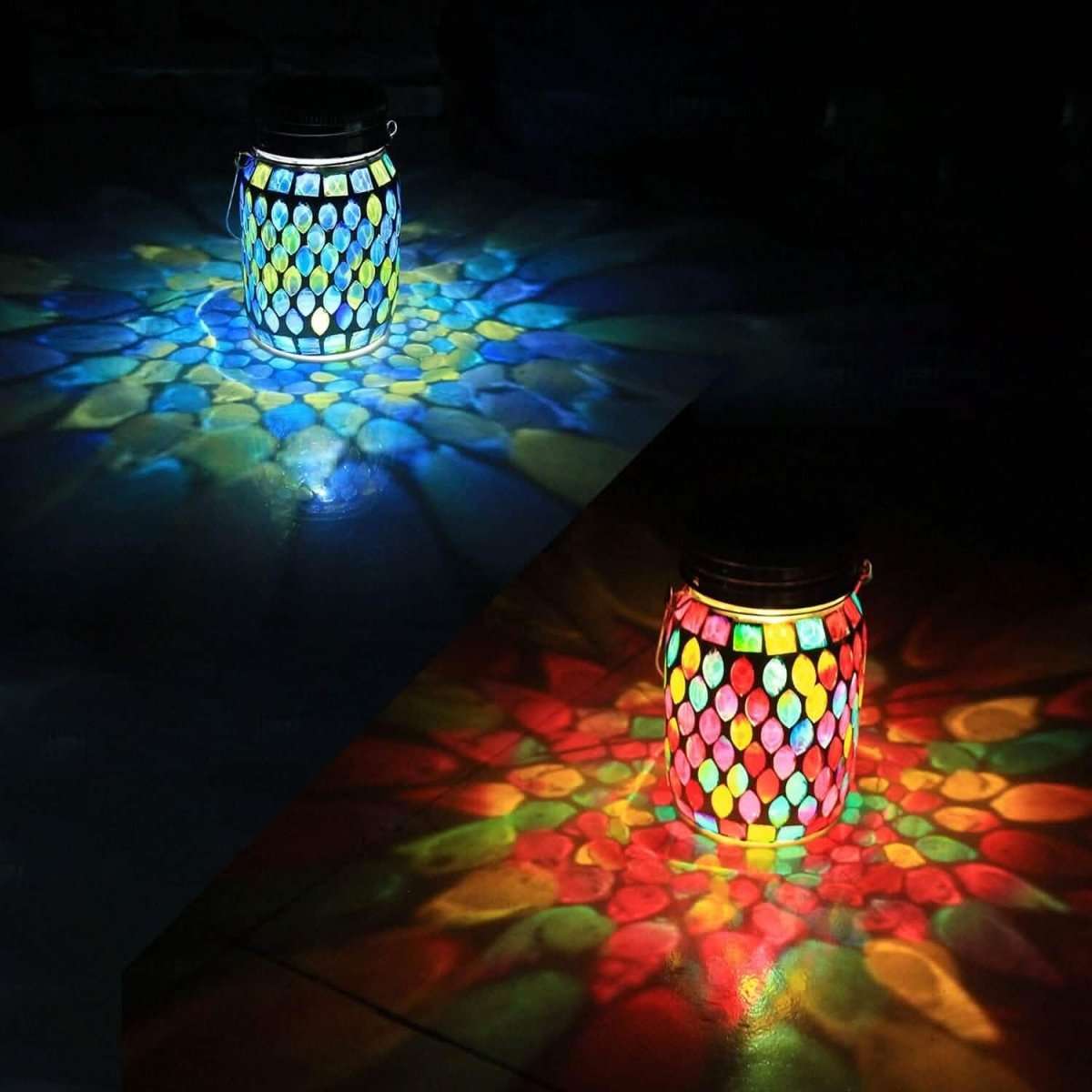 Solar Mosaic LED Waterproof Outdoor Hanging Lanterns Cartsfy Inc.