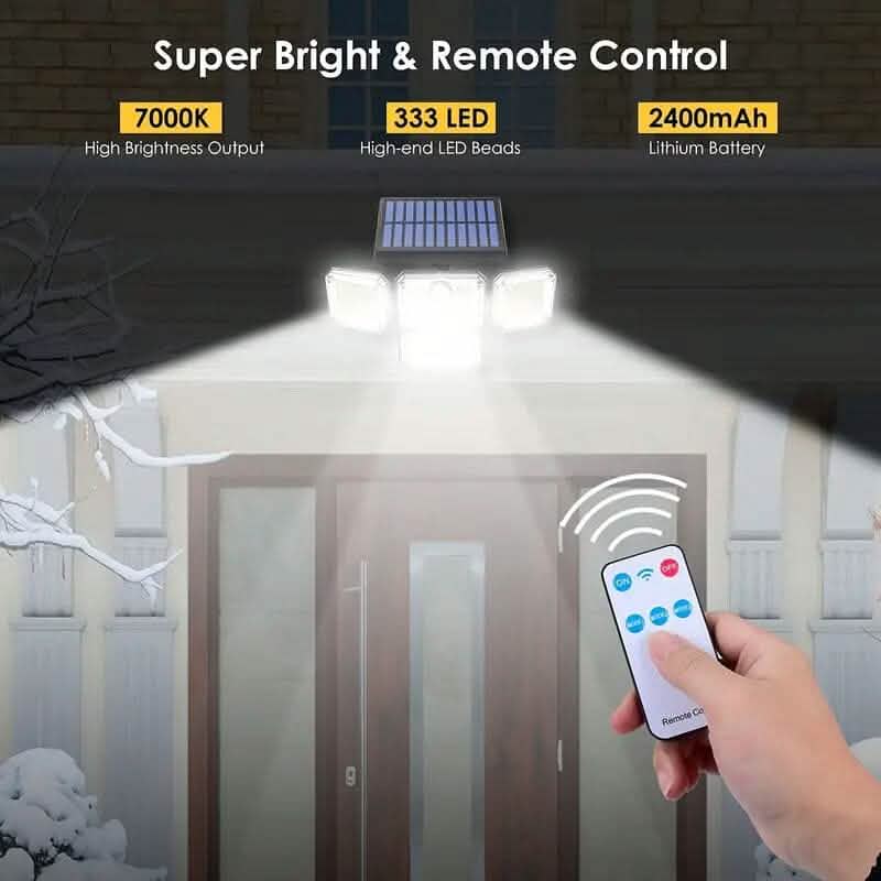 Solar Outdoor Lights 333 LEDs Motion Sensor Lights 4 Heads Cartsfy Inc.