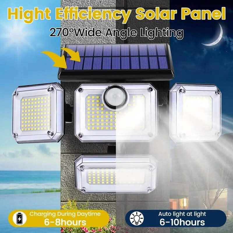Solar Outdoor Lights 333 LEDs Motion Sensor Lights 4 Heads Cartsfy Inc.